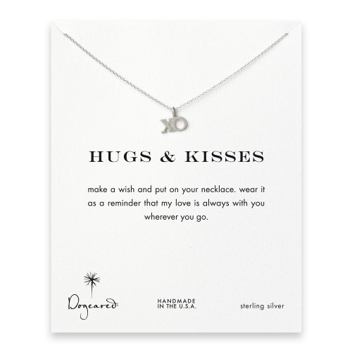 hugs & kisses XO necklace, sterling silver