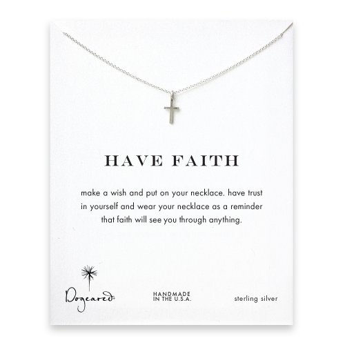 have faith simple cross necklace, sterling silver