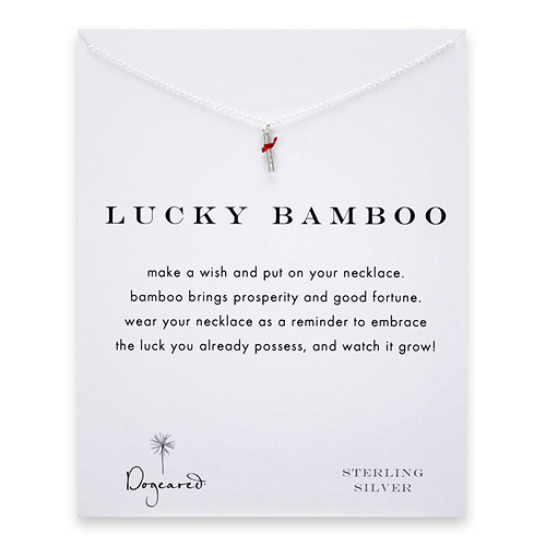 lucky bamboo reminder necklace with sterling silver teeny bamboo
