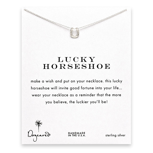 lucky horseshoe, horseshoe necklace, sterling silver