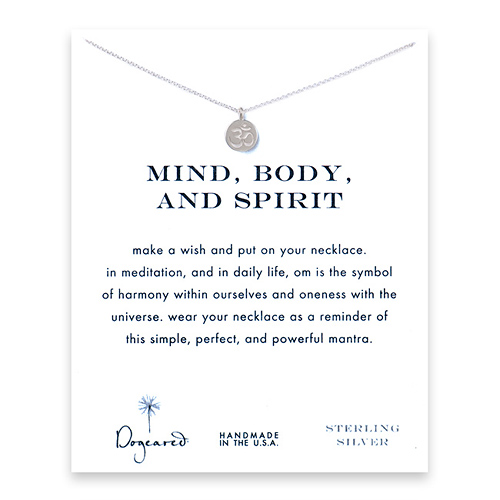 mind body and spirit om symbol necklace, sterling silver