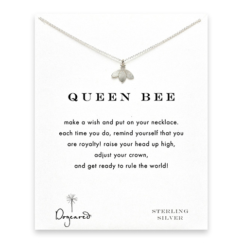 queen bee reminder necklace with sterling silver honey bee