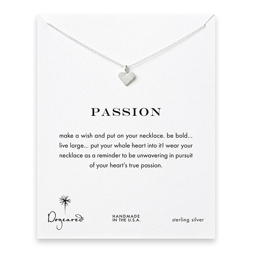 passion perfect heart necklace, sterling silver