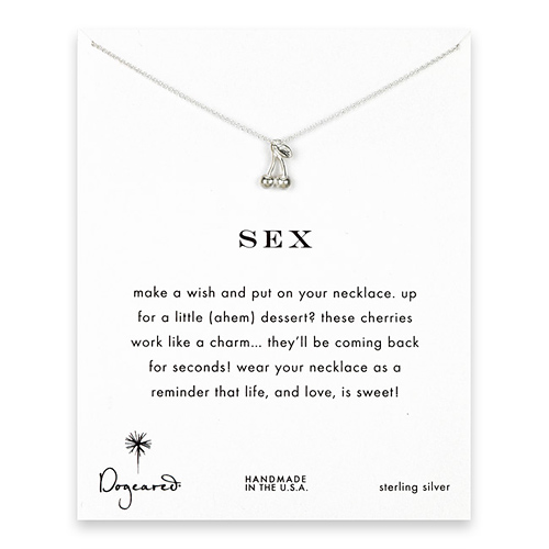 sex reminder necklace with sterling silver cherries