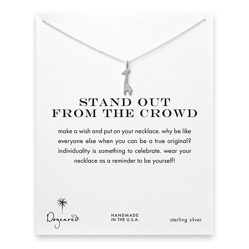 stand out from the crowd giraffe necklace, sterling silver
