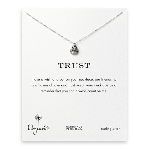 trust lock necklace, sterling silver