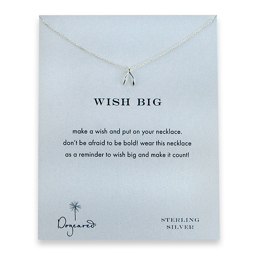wish big sterling silver wishbone reminder necklace