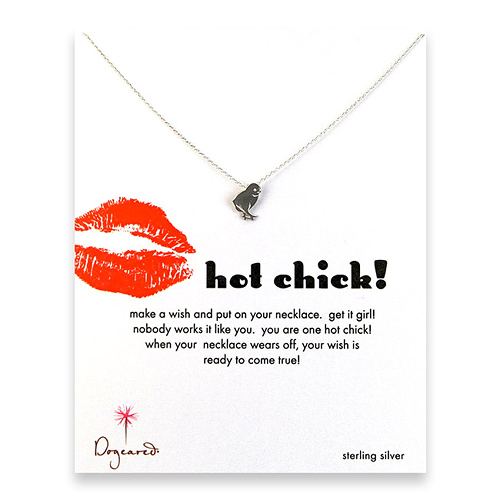 hot chick reminder necklace with sterling silver chick