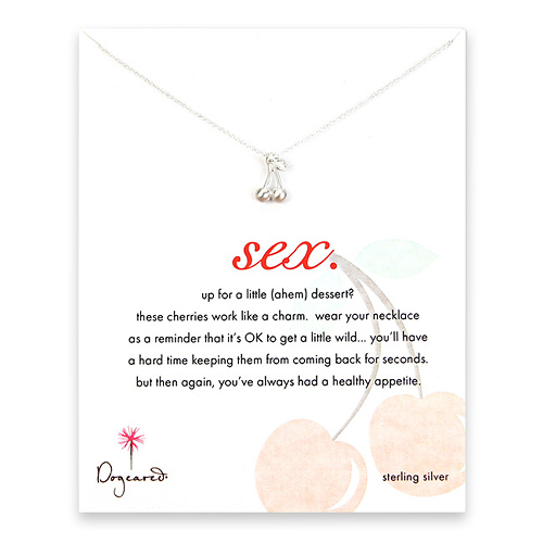sex reminder necklace with sterling silver cherries