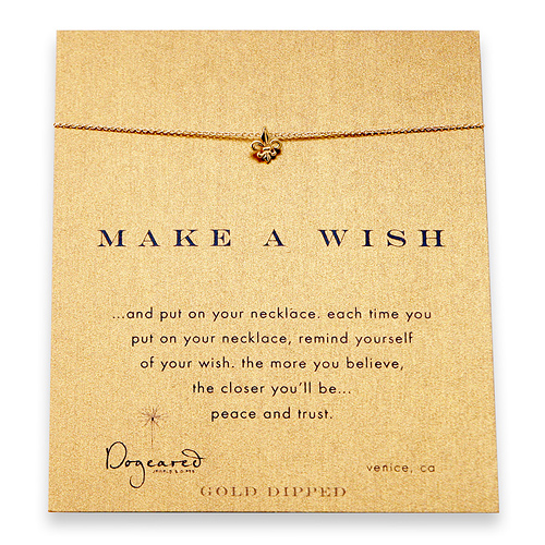 make a wish fleur di lis gold dipped reminder necklace
