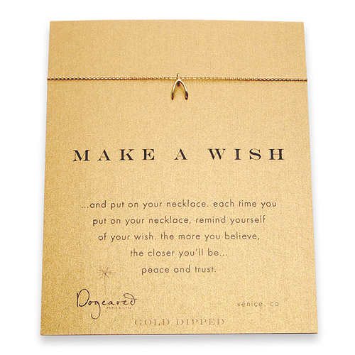 make a wish wishbone gold dipped reminder necklace