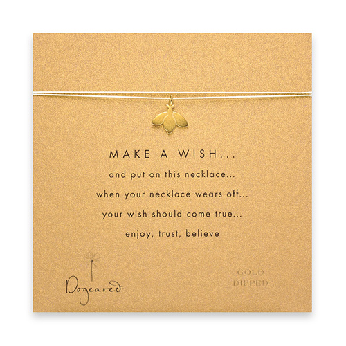 make a wish necklace with gold dipped honey bee on yellow