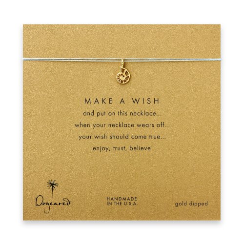 make a wish nautilus shell necklace on mint, gold dipped