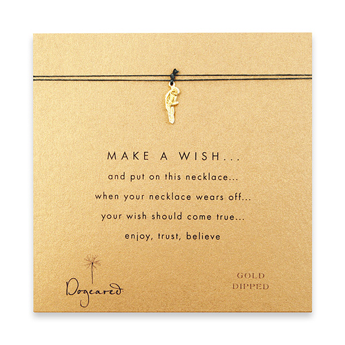 make a wish necklace with gold dipped parrot on evergreen