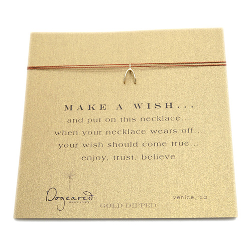 make a wish necklace with gold dipped wishbone... the original
