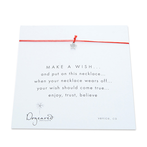 make a wish necklace with sterling silver teeny star on red