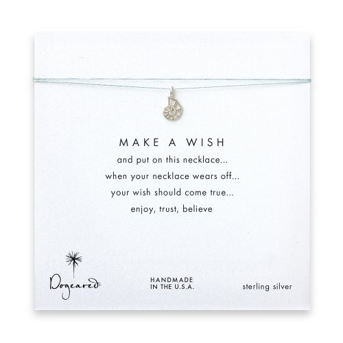 make a wish nautilus shell necklace on mint, sterling silver