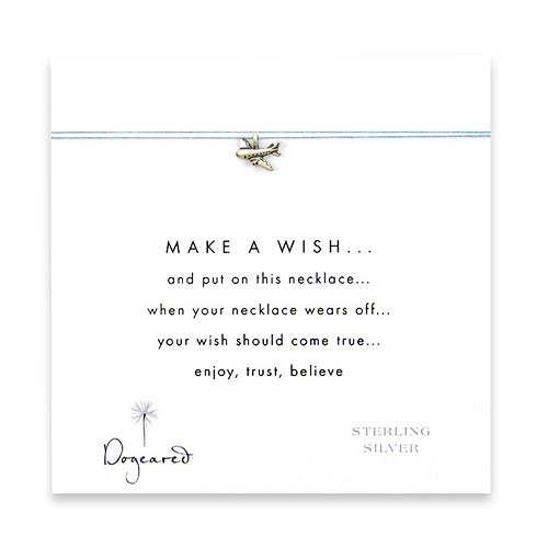 make a wish necklace with sterling silver airplane on ocean