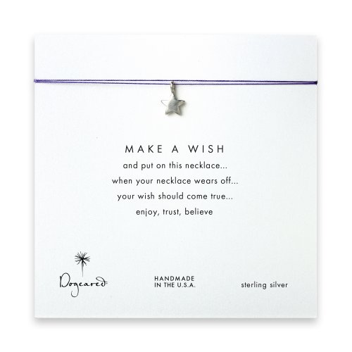 make a wish full star necklace on purple, sterling silver