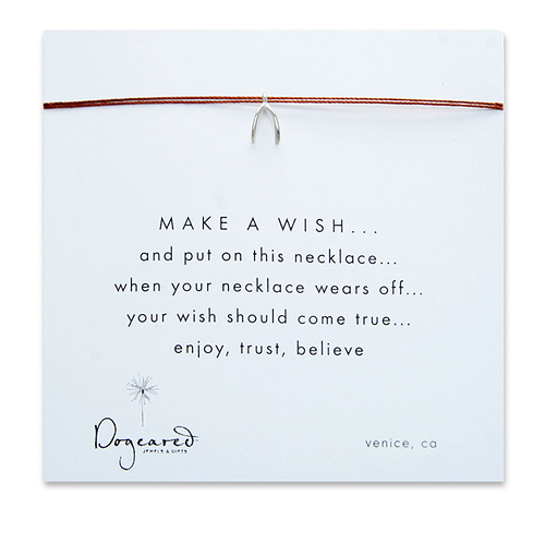 make a wish necklace with sterling silver wishbone on tobacco... the original