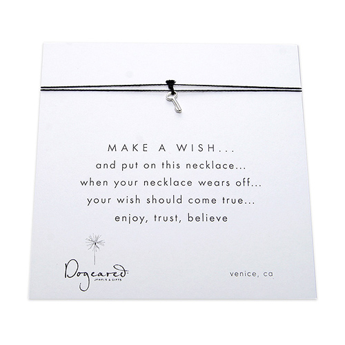 make a wish necklace with sterling silver key on black