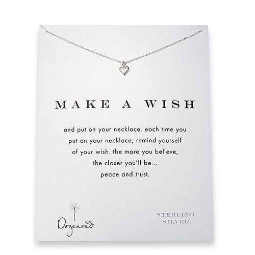 make a wish cupid heart sterling silver reminder necklace