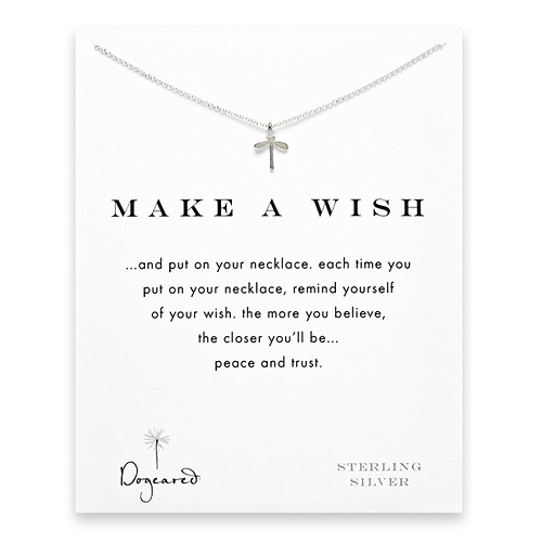 make a wish sterling silver dragonfly reminder necklace