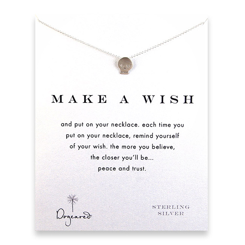 make a wish skull necklace,  sterling silver