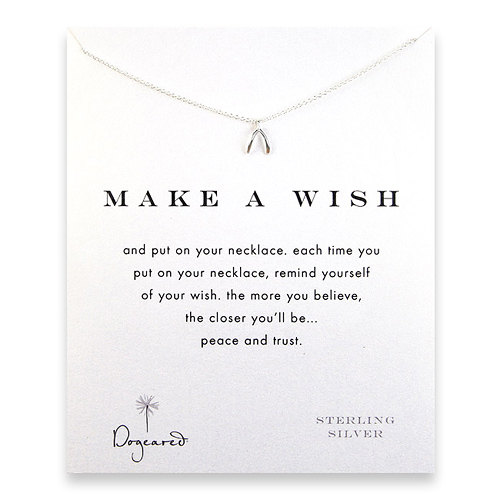 make a wish wishbone necklace, sterling silver