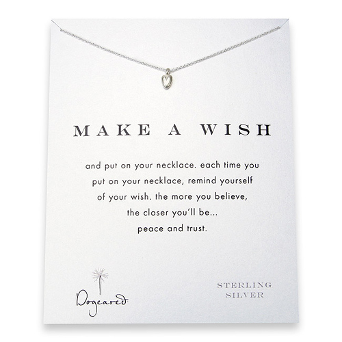 make a wish baby heart sterling silver reminder necklace - 18 inch