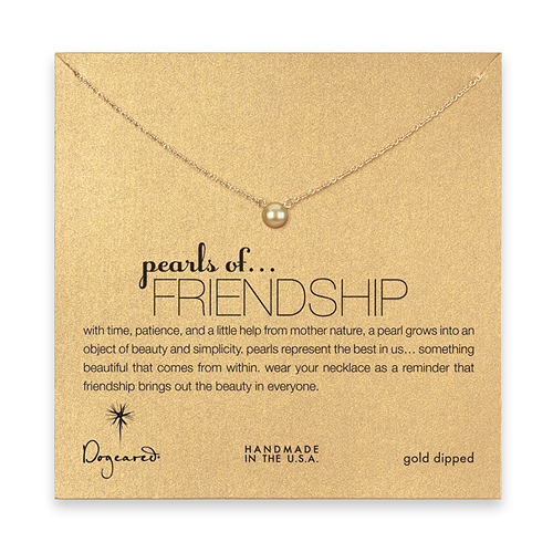 pearls of friendship gold pearl necklace, gold dipped