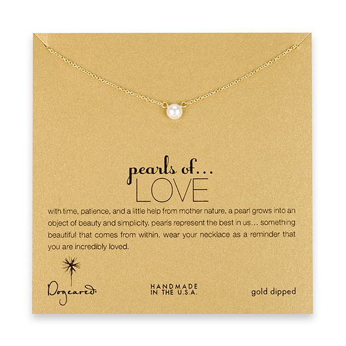 pearl of love white pearl necklace, gold dipped