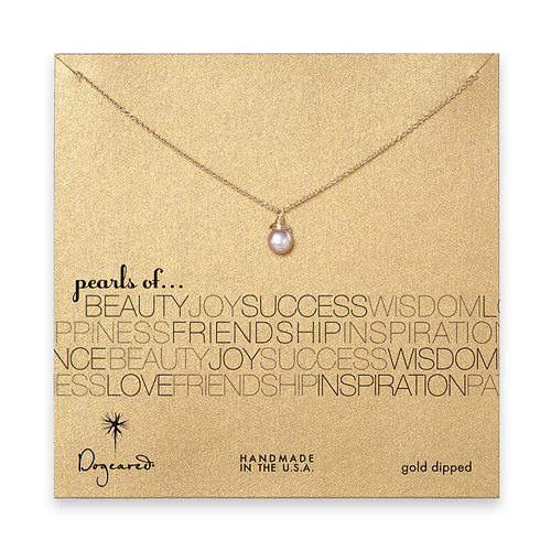 bridal wrapped pink pearl gold dipped reminder necklace