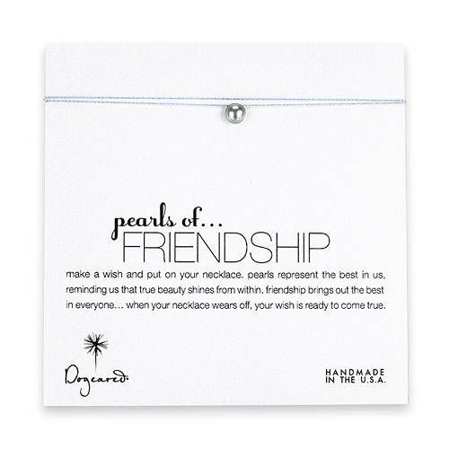 pearls of friendship with gray pearl on silver silk thread