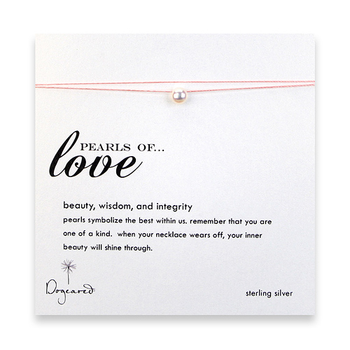 pearls of love on pink silk thread