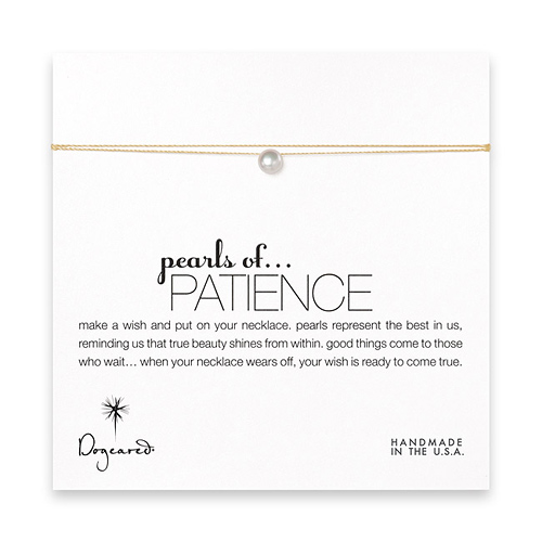 pearls of patience with white pearl on creme silk thread