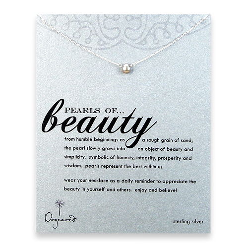 pearls of beauty sterling silver necklace with gray pearl