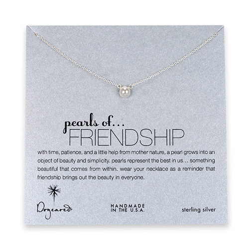 pearls of friendship sterling silver reminder necklace
