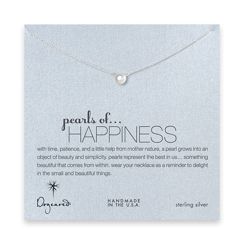 pearls of happiness white pearl necklace, sterling silver