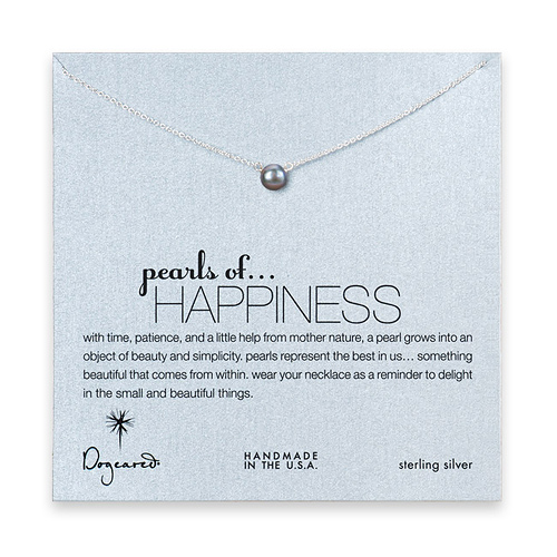 pearls of happiness sterling silver necklace with gray pearl