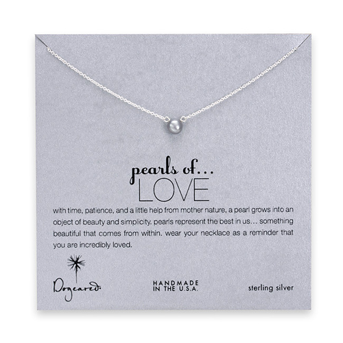pearls of love gray pearl necklace, sterling silver