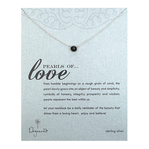 pearls of love sterling silver necklace with black pearl