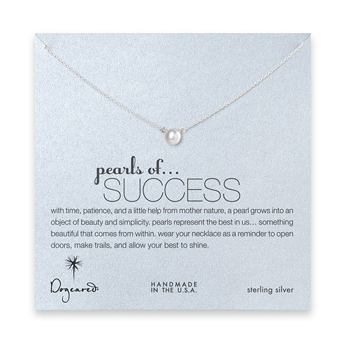 pearls of success white pearl necklace, sterling silver
