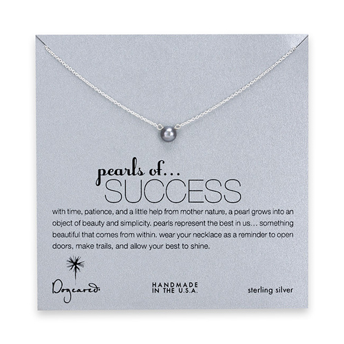 pearls of success gray pearl necklace, sterling silver