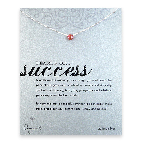 pearls of success sterling silver necklace with rose pearl