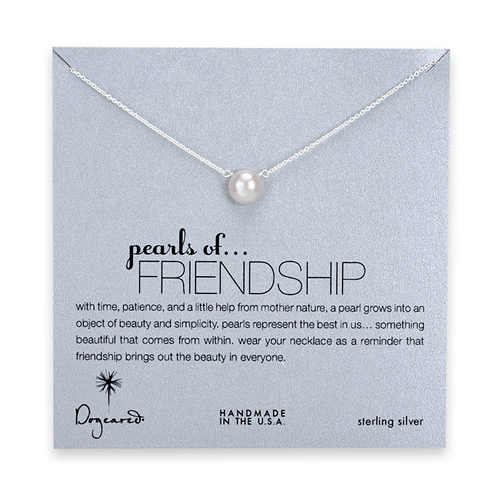 large pearls of friendship white pearl necklace, sterling silver - 18 inch