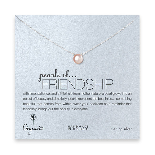 large pearls of friendship pink pearl necklace, sterling silver - 18 inch