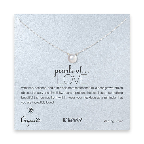 large pearls of love sterling silver necklace with white pearl -18 inch