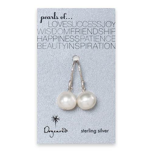 large white pearl earrings, sterling silver