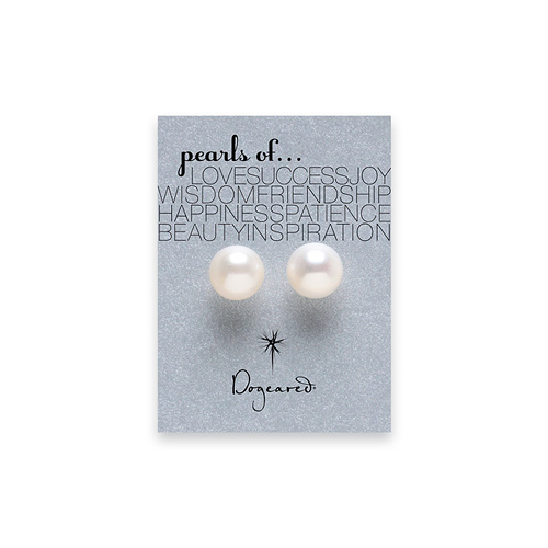 white pearl stud earrings, sterling silver